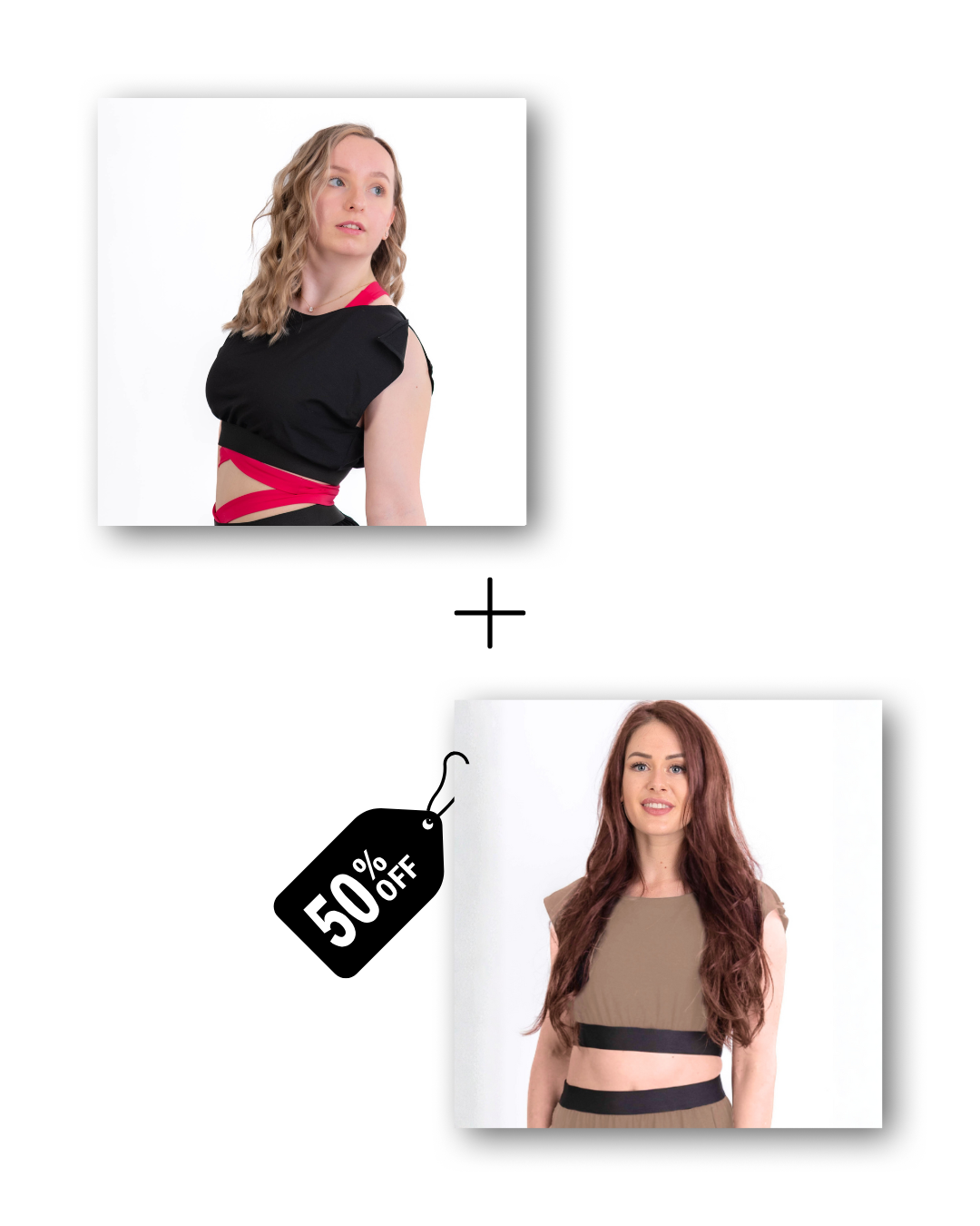 Pre-Workout & Flow Shirt Bundle in classic black / cloudy taupe