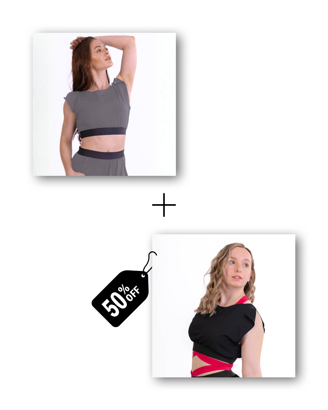 Pre-Workout & Flow Shirt Bundle in mouse gray / classic black