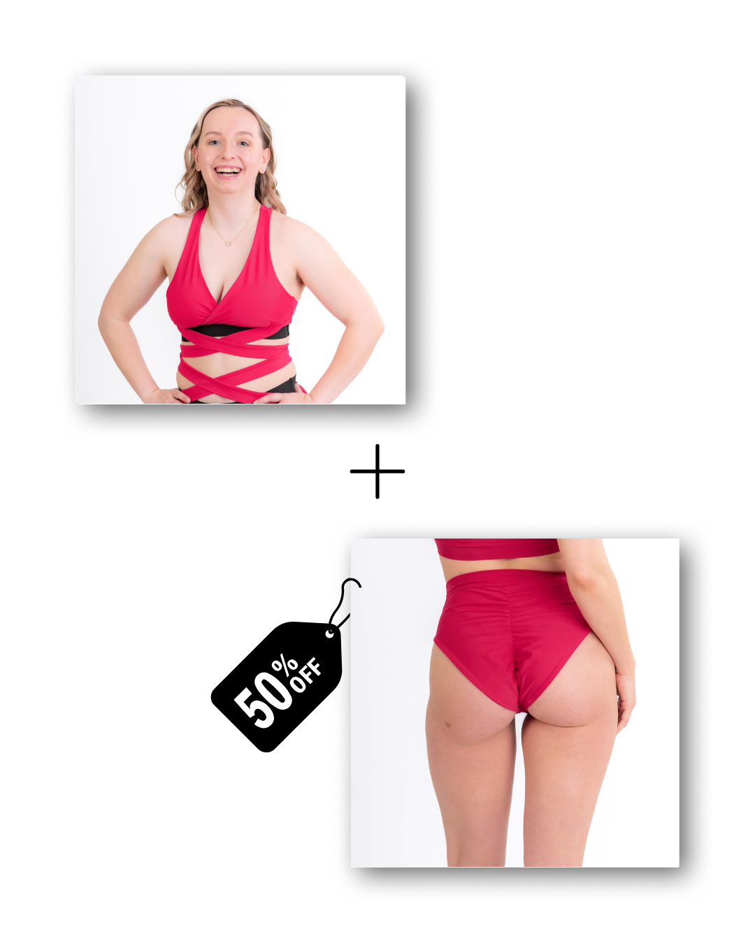 Wrap Top / A-Line Shorts Bundle in dangerously pink