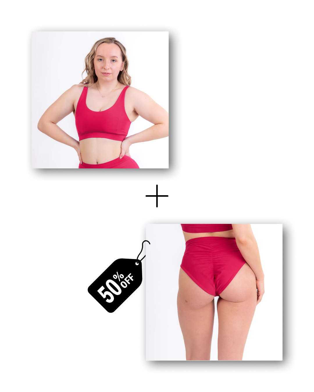 Basic top & A-line shorts bundle in dangerously pink