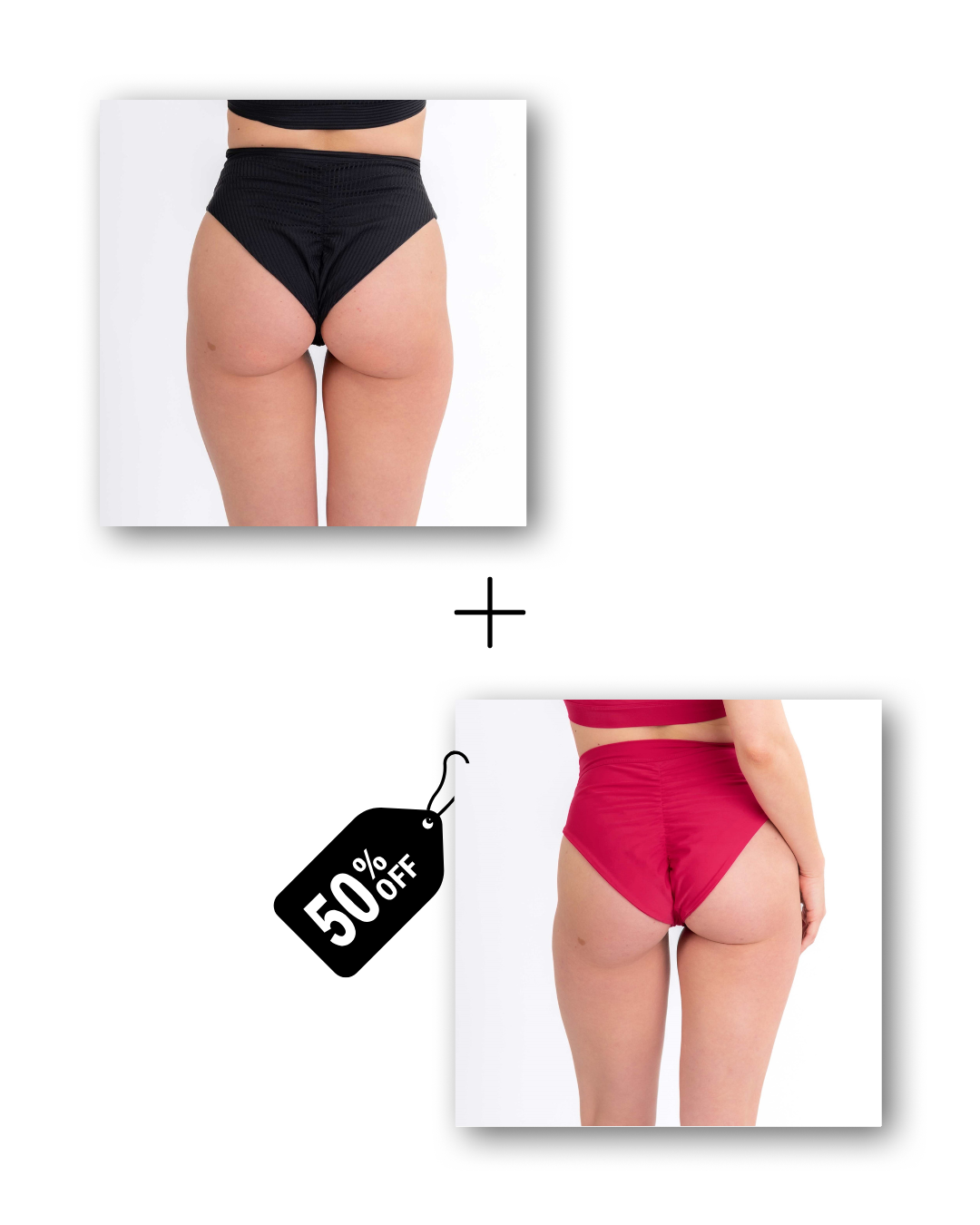 A-Line Shorts Bundle in ribbed black / dangerously pink