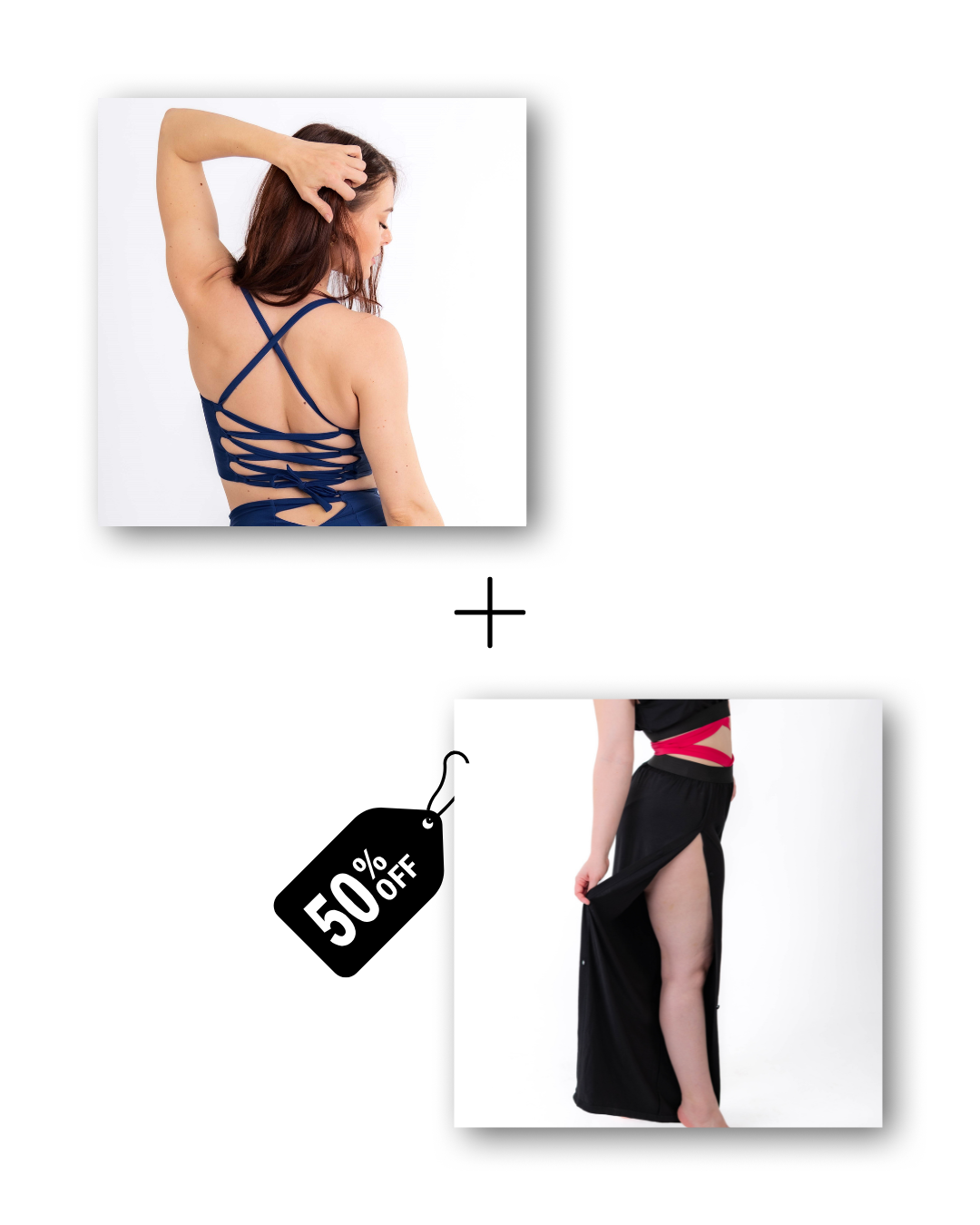 Corset Top in deep blue sea / Pre-Workout & Flow Pants in classic black Bundle