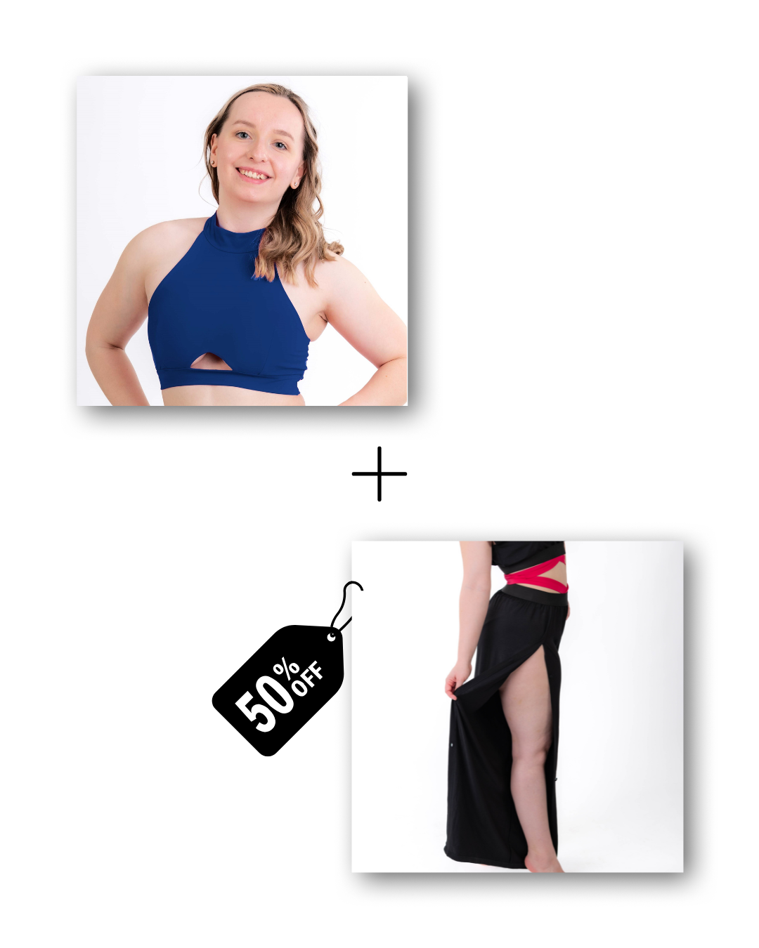 A-Line Top in deep blue sea / Pre-Workout & Flow Pants in classic black Bundle