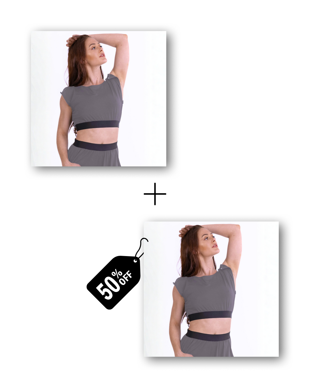 Pre-Workout & Flow Shirt Bundle in mouse gray