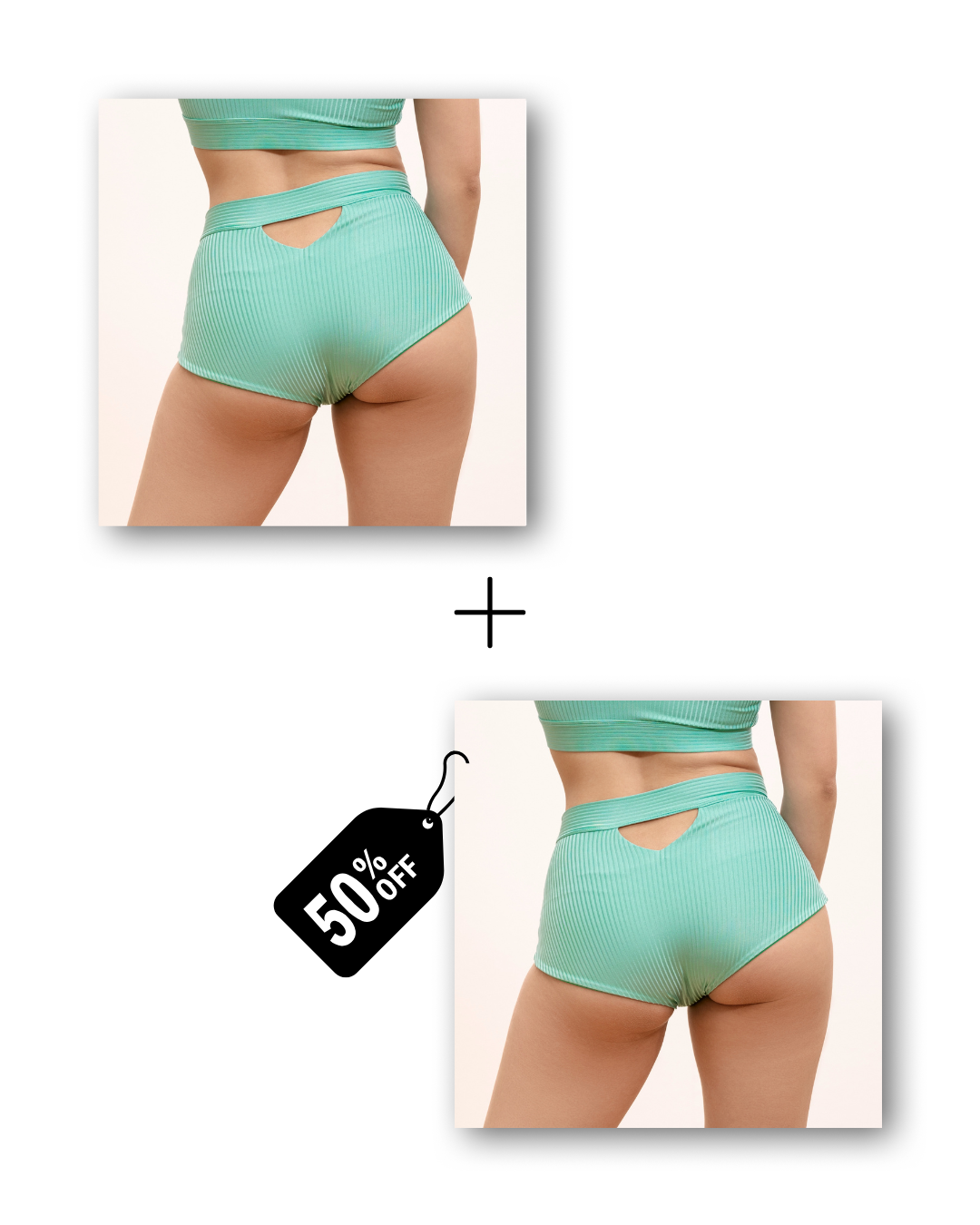 Basic shorts bundle in ribbed ocean mint