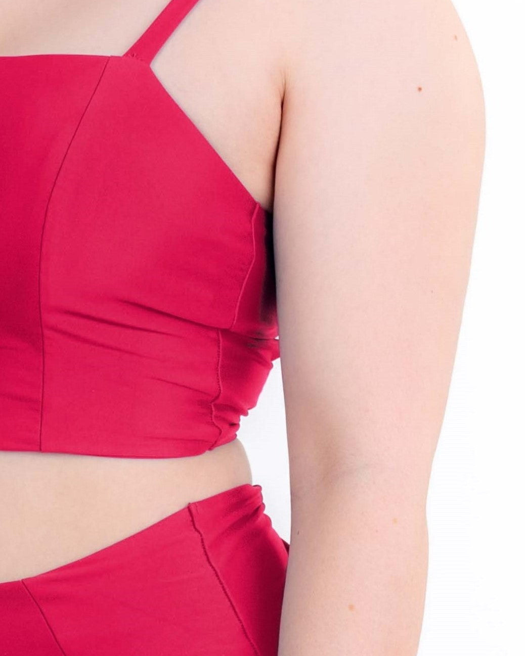 Corset top in dangerously pink