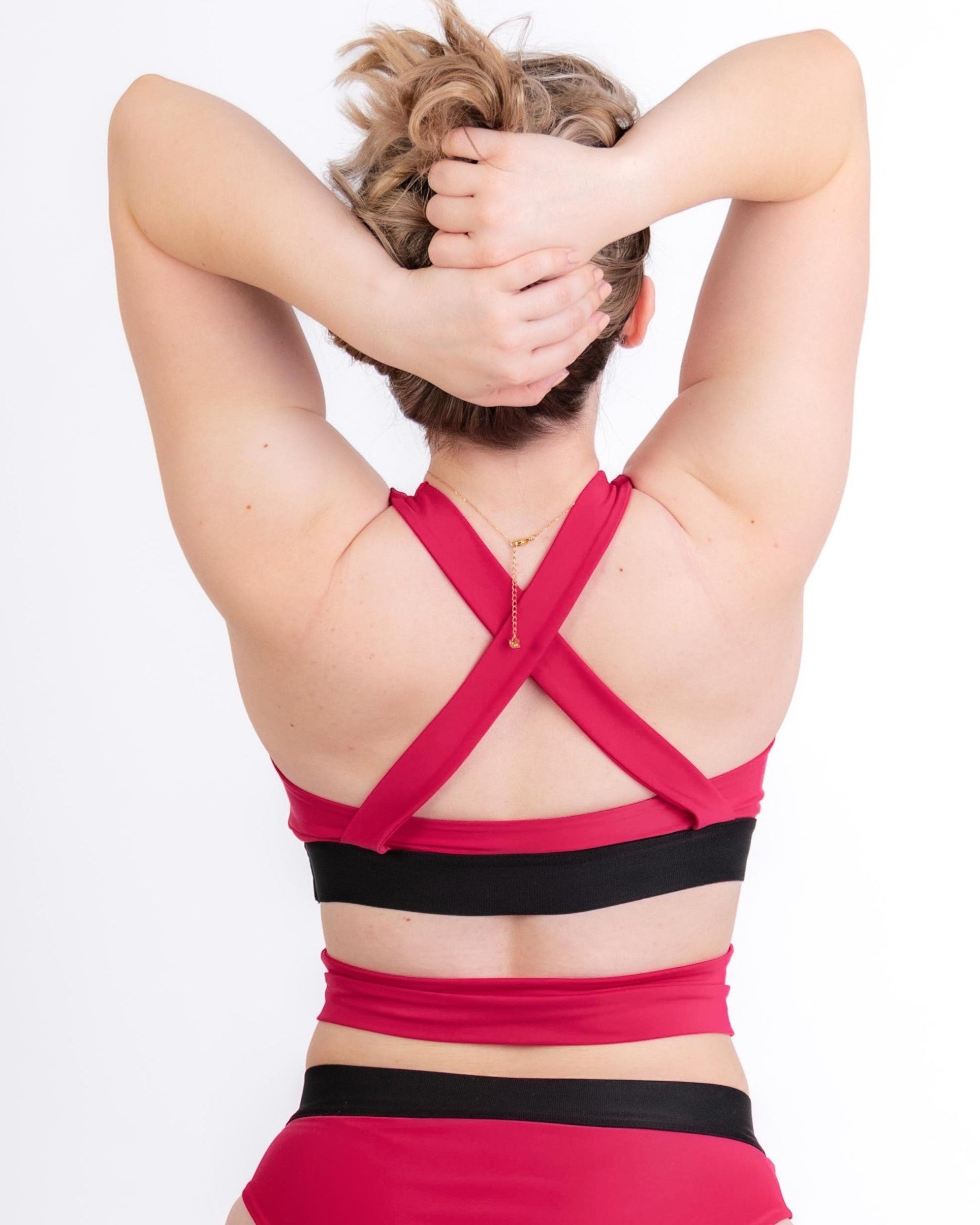 Wrap Top in dangerously pink / Pre-Workout & Flow Pants Bundle in cloudy taupe