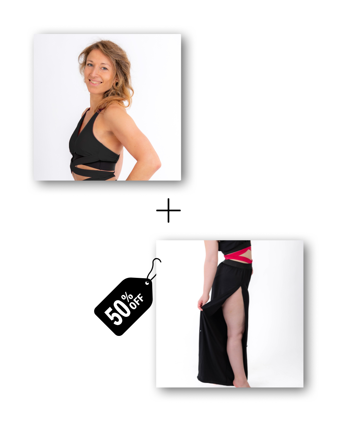 Wrap Top / Pre-Workout &amp; Flow Pants Bundle in classic black 