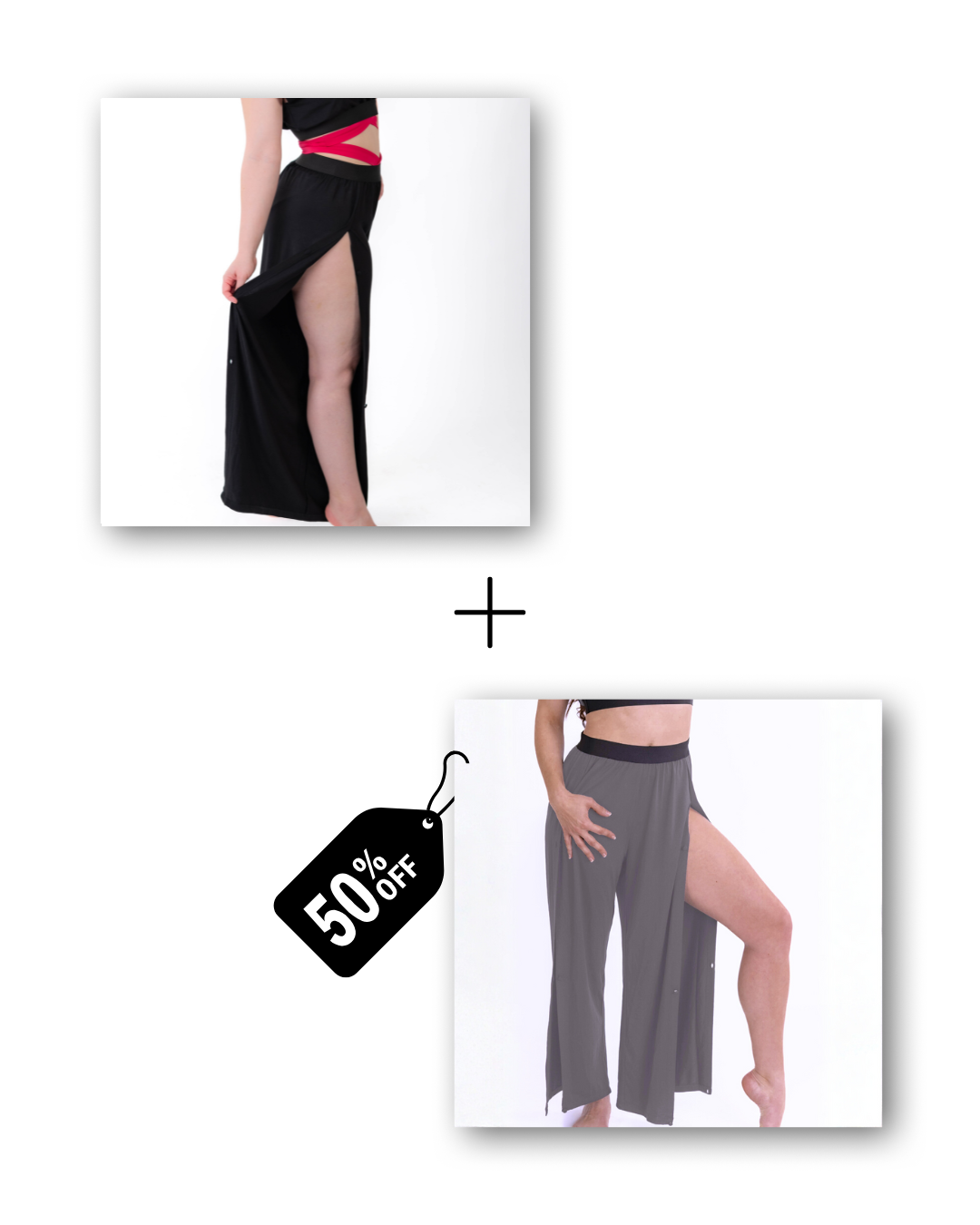 Pre-Workout &amp; Flow Pants Bundle in classic black / mouse gray 