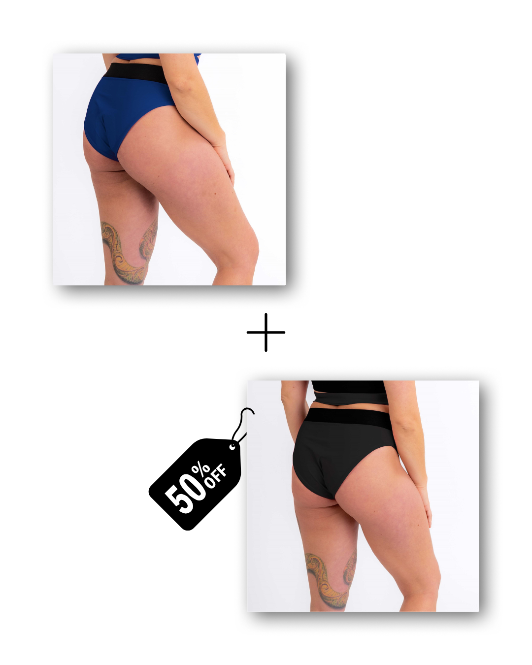 Wrap Shorts Bundle in deep blue sea / classic black