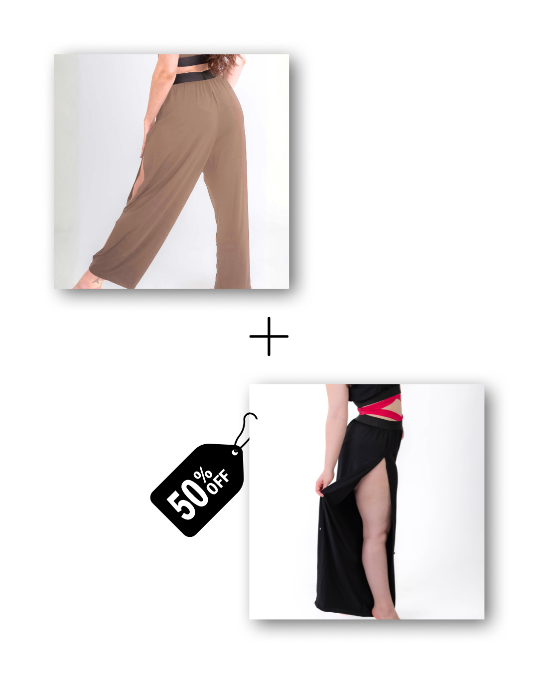 Pre-Workout & Flow Pants Bundle in classic black / cloudy taupe