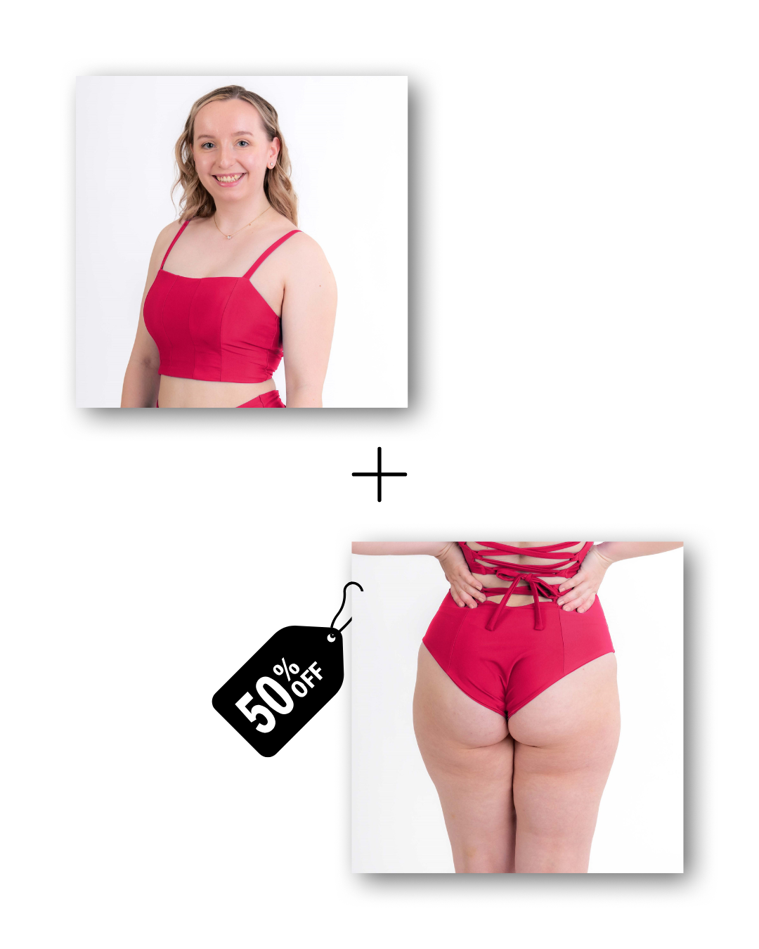 Corset Set Bundle in dangerously pink