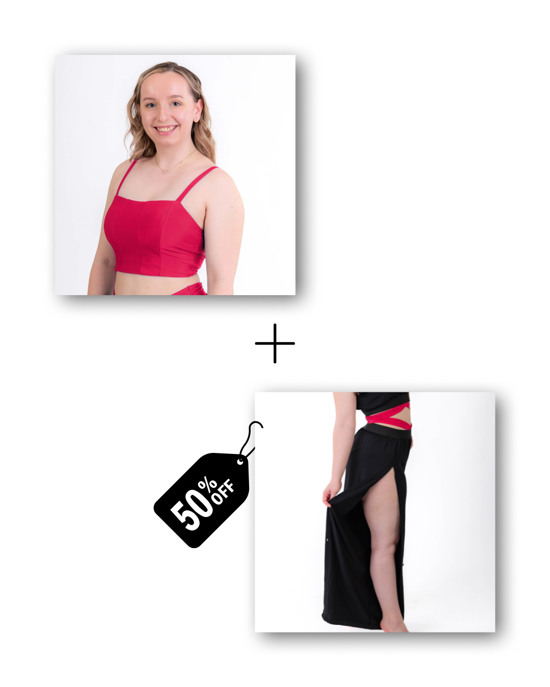 Corset Top in dangerously pink / Pre-Workout &amp; Flow Pants in classic black Bundle 