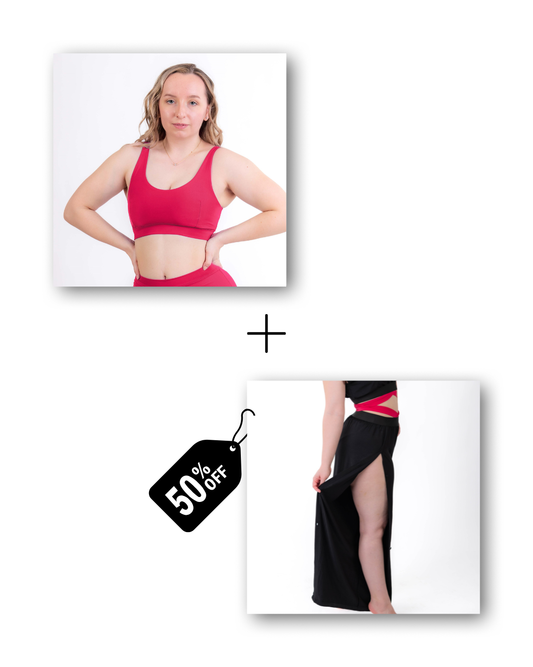 Basic Top in dangerously pink / Pre-Workout & Flow Pants in classic black Bundle