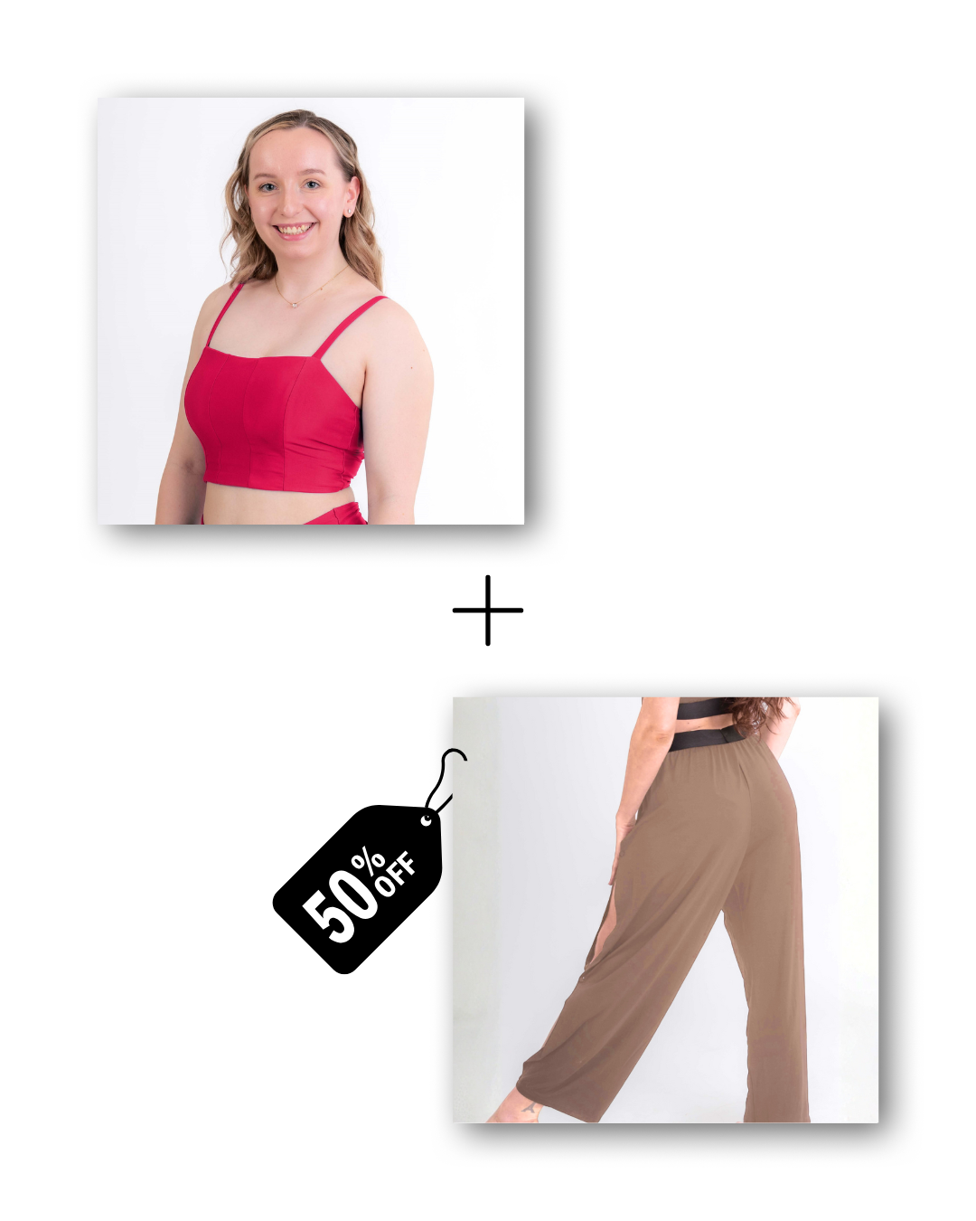 Corset Top in dangerously pink / Pre-Workout & Flow Pants in cloudy taupe Bundle