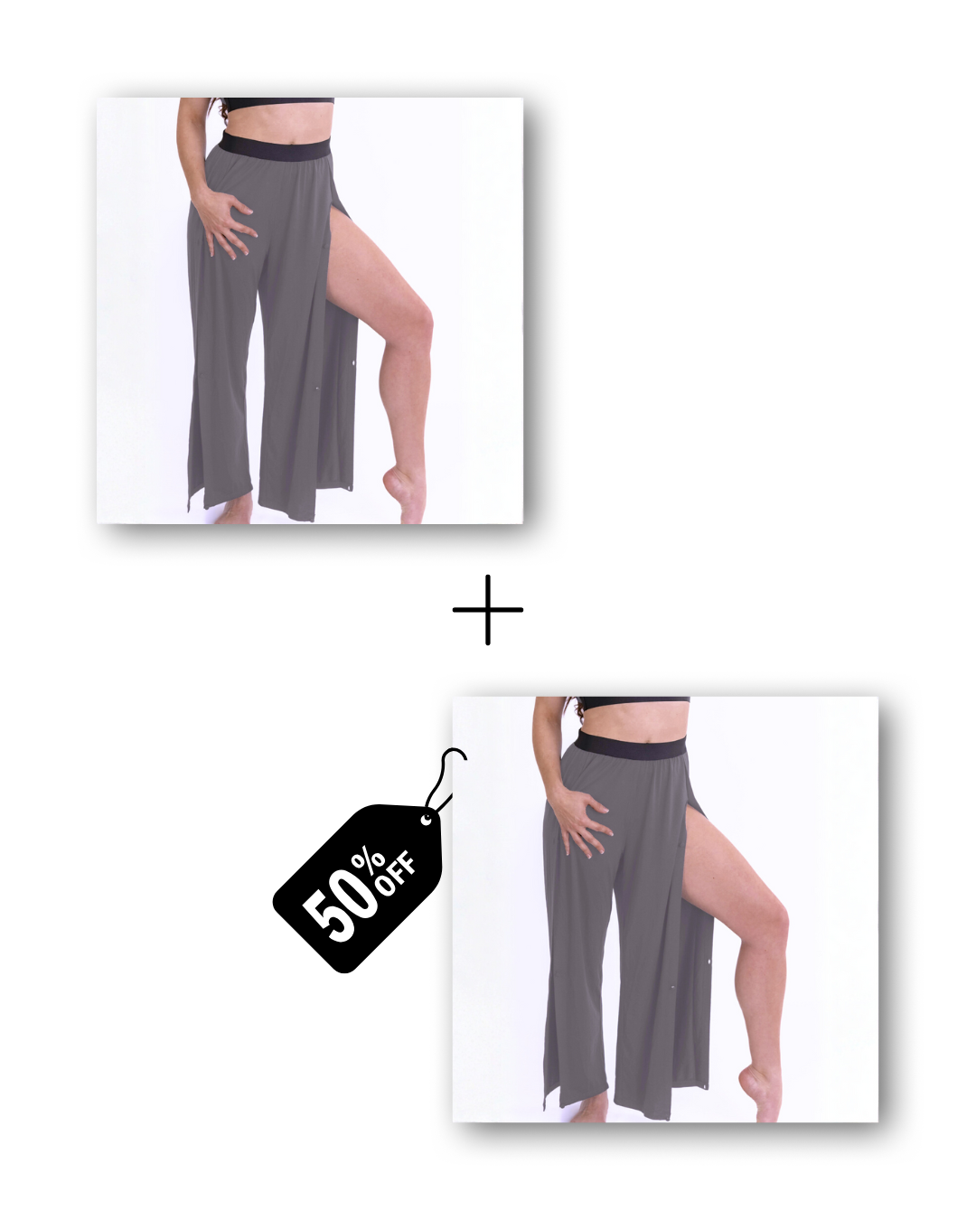 Pre-Workout & Flow Pants Bundle in mouse gray