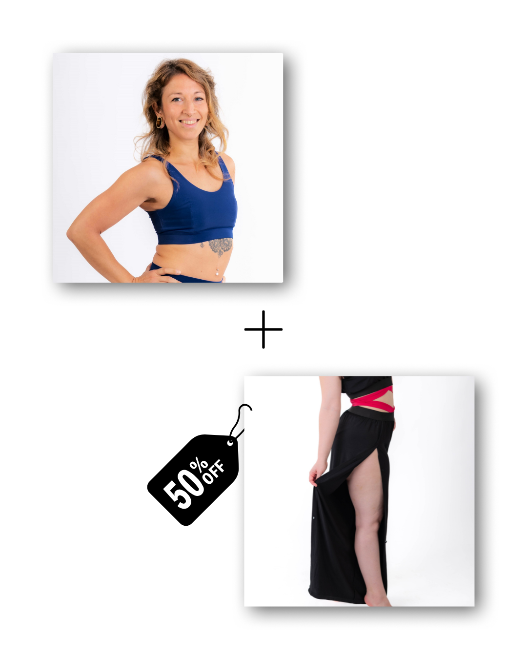 Basic Top in deep blue sea / Pre-Workout & Flow Pants in classic black Bundle