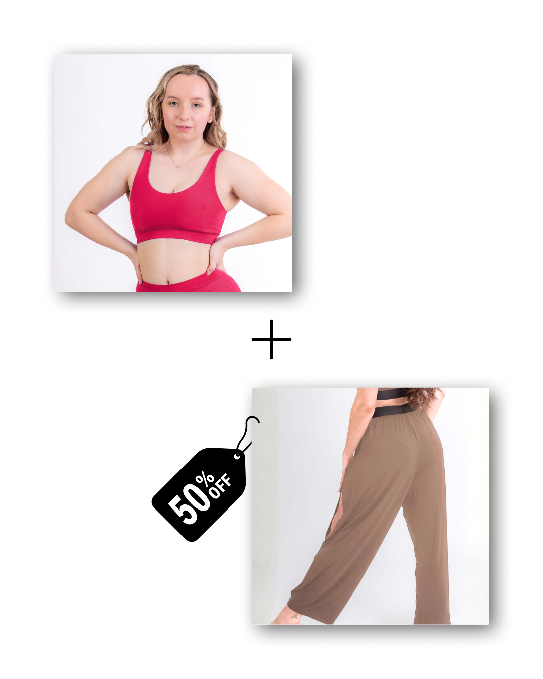 Basic Top in dangerously pink / Pre-Workout & Flow Pants in cloudy taupe Bundle