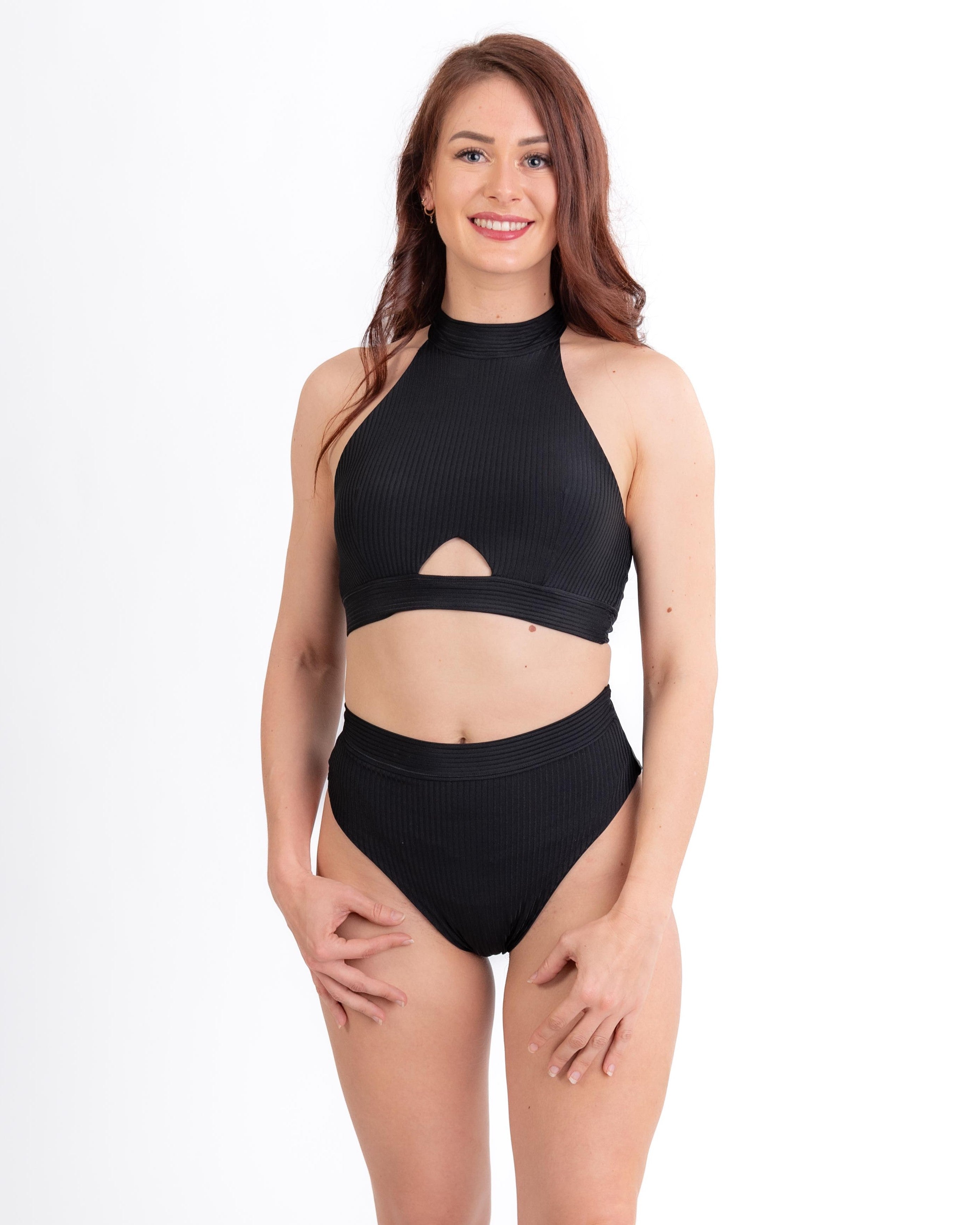 A-Line Set Bundle in ribbed black 